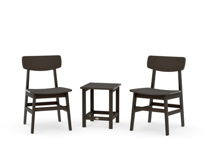 POLYWOOD Modern Studio Urban Chair 3-Piece Seating Set in Vintage Coffee