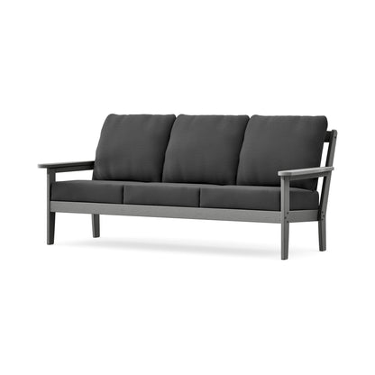 POLYWOOD Cottage Deep Seating Sofa in Slate Grey / Spectrum Carbon