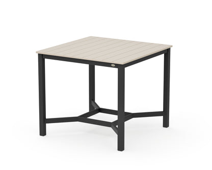 POLYWOOD Main Street 42 x 42 Counter Table in Black / Sand