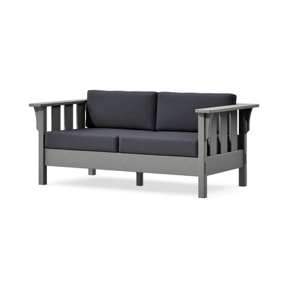 POLYWOOD Acadia Deep Seating Loveseat in Slate Grey / Midnight Linen