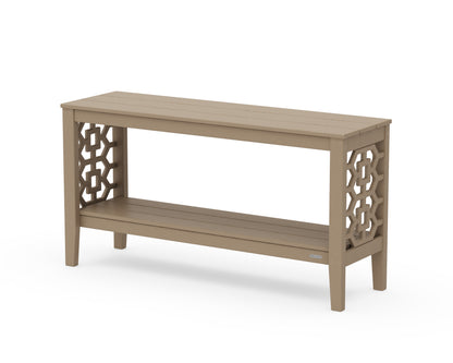 POLYWOOD Chinoiserie 56” Console Table in Vintage Sahara