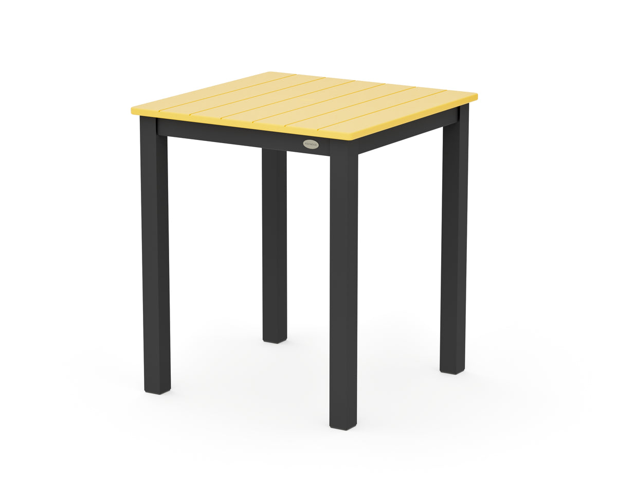POLYWOOD Main Street 26 x 26 Dining Table in Black / Lemon