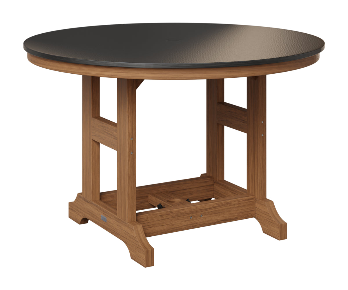Berlin Gardens Garden Classic 48" Round Table in Antique Mahogany, Hammered Black top