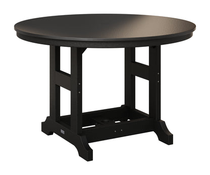Berlin Gardens Garden Classic 48" Round Table in Black, Hammered Black top