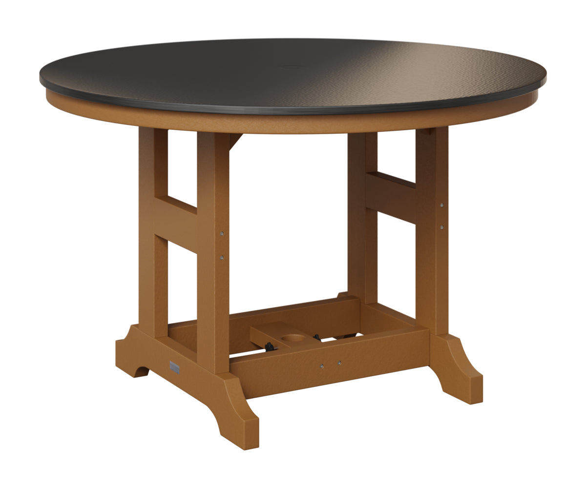 Berlin Gardens Garden Classic 48" Round Table in Cedar, Hammered Black top