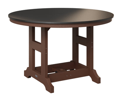 Berlin Gardens Garden Classic 48" Round Table in Chocolate Brown, Hammered Black top