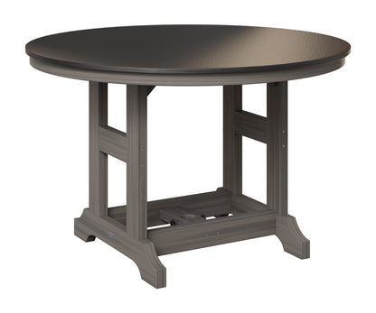 Berlin Gardens Garden Classic 48" Round Table in Coastal Gray, Hammered Black top