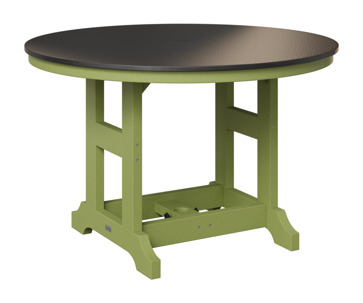 Berlin Gardens Garden Classic 48" Round Table in Kiwi Green, Hammered Black top