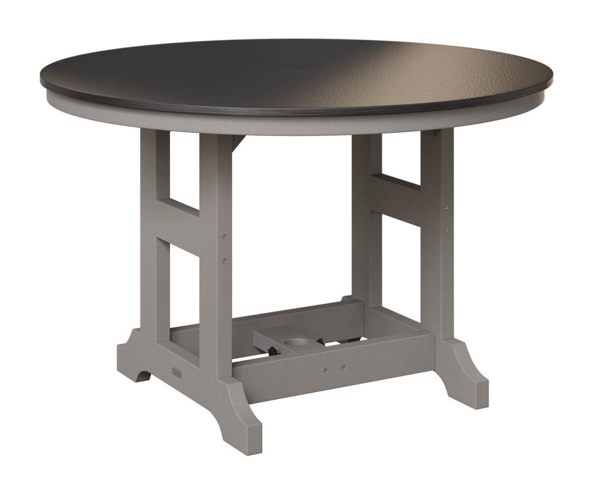 Berlin Gardens Garden Classic 48" Round Table in Light Gray, Hammered Black top