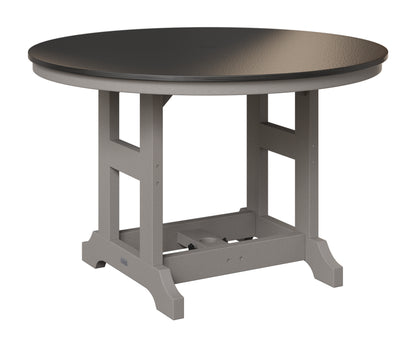 Berlin Gardens Garden Classic 48" Round Table in Light Gray, Hammered Black top
