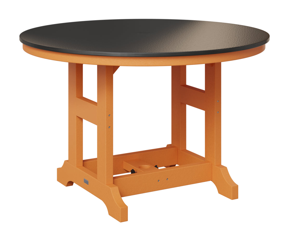 Berlin Gardens Garden Classic 48" Round Table in Mango Orange, Hammered Black top