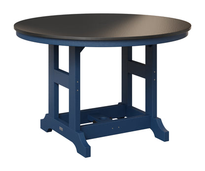 Berlin Gardens Garden Classic 48" Round Table in Navy Blue, Hammered Black top