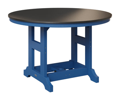Berlin Gardens Garden Classic 48" Round Table in Pacific Blue, Hammered Black top