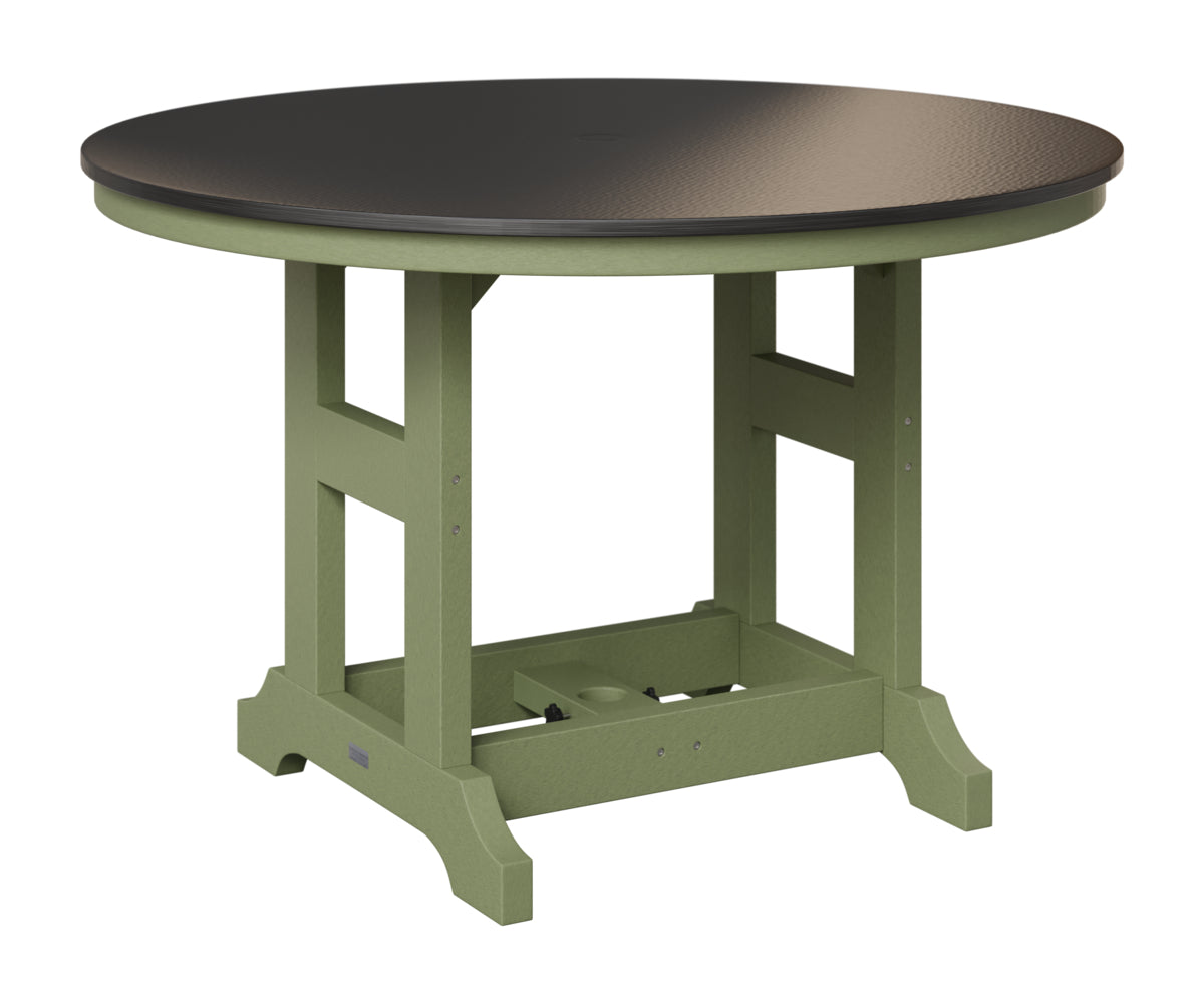 Berlin Gardens Garden Classic 48" Round Table in Sage, Hammered Black top