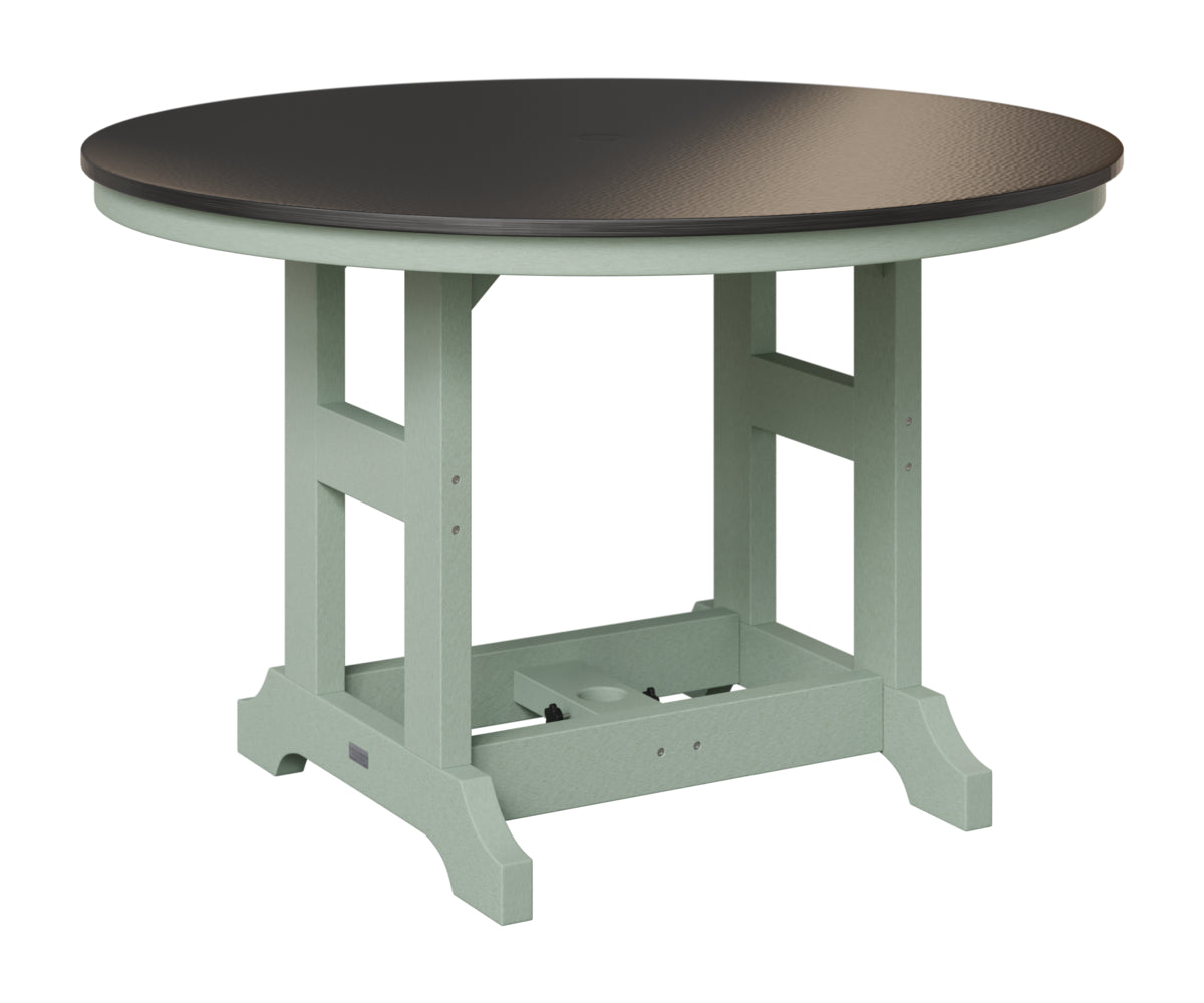 Berlin Gardens Garden Classic 48" Round Table in Sea Foam, Hammered Black top