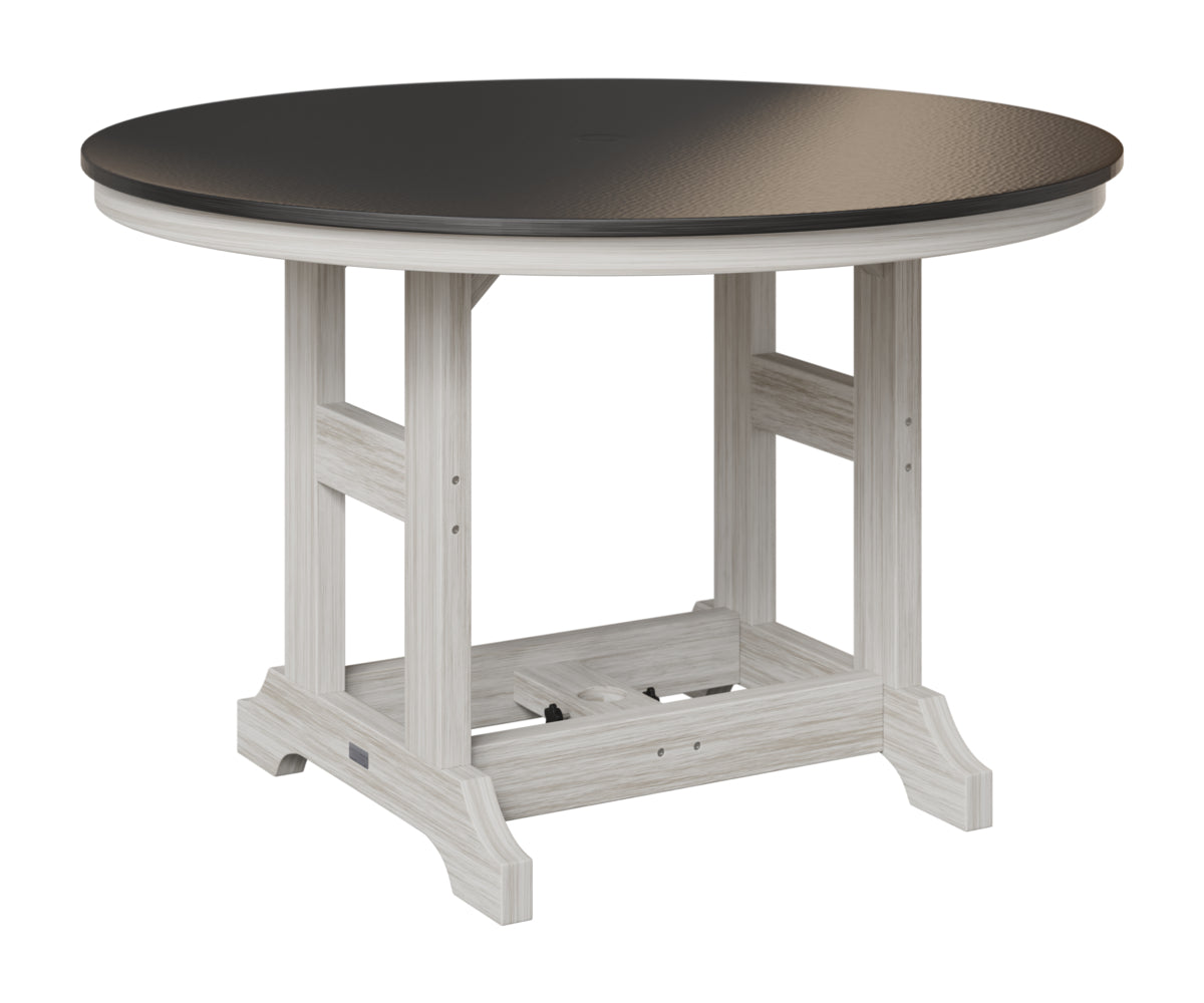 Berlin Gardens Garden Classic 48" Round Table in Seashell, Hammered Black top