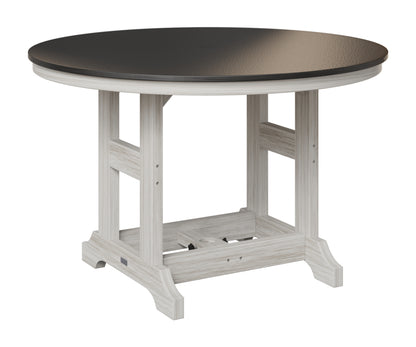 Berlin Gardens Garden Classic 48" Round Table in Seashell, Hammered Black top