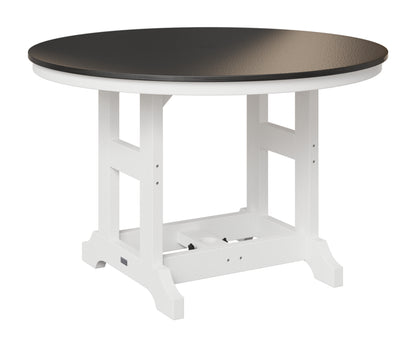 Berlin Gardens Garden Classic 48" Round Table in White, Hammered Black top
