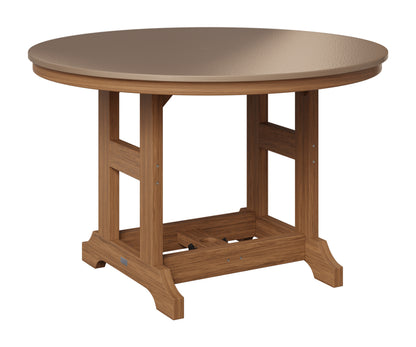 Berlin Gardens Garden Classic 48" Round Table in Antique Mahogany, Hammered Bronze top