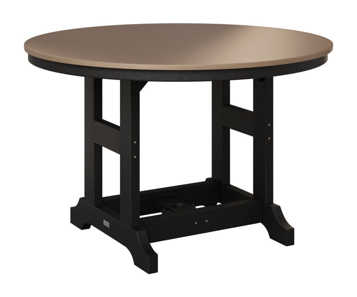Berlin Gardens Garden Classic 48" Round Table in Black, Hammered Bronze top