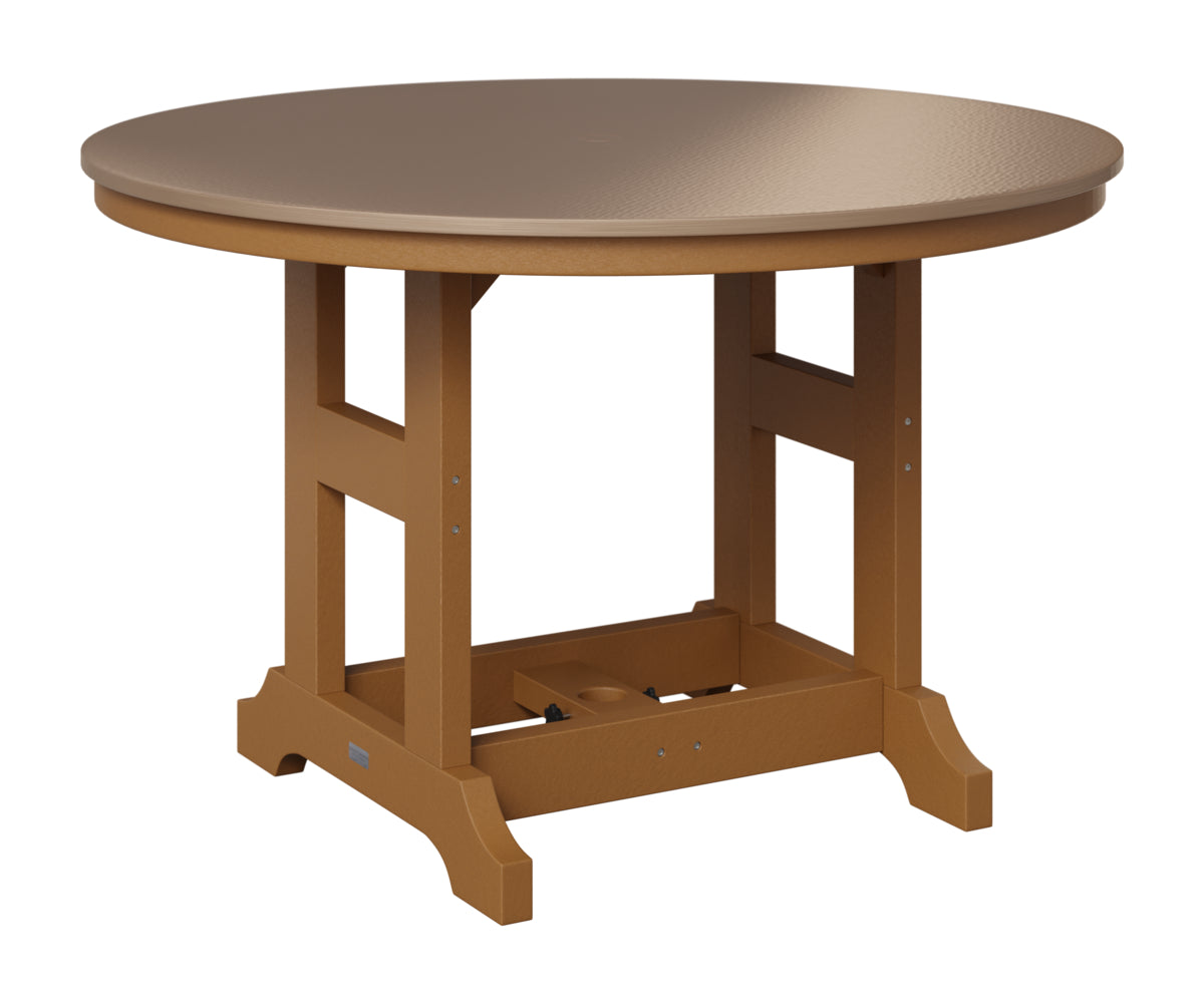 Berlin Gardens Garden Classic 48" Round Table in Cedar, Hammered Bronze top