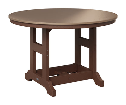 Berlin Gardens Garden Classic 48" Round Table in Chocolate Brown, Hammered Bronze top