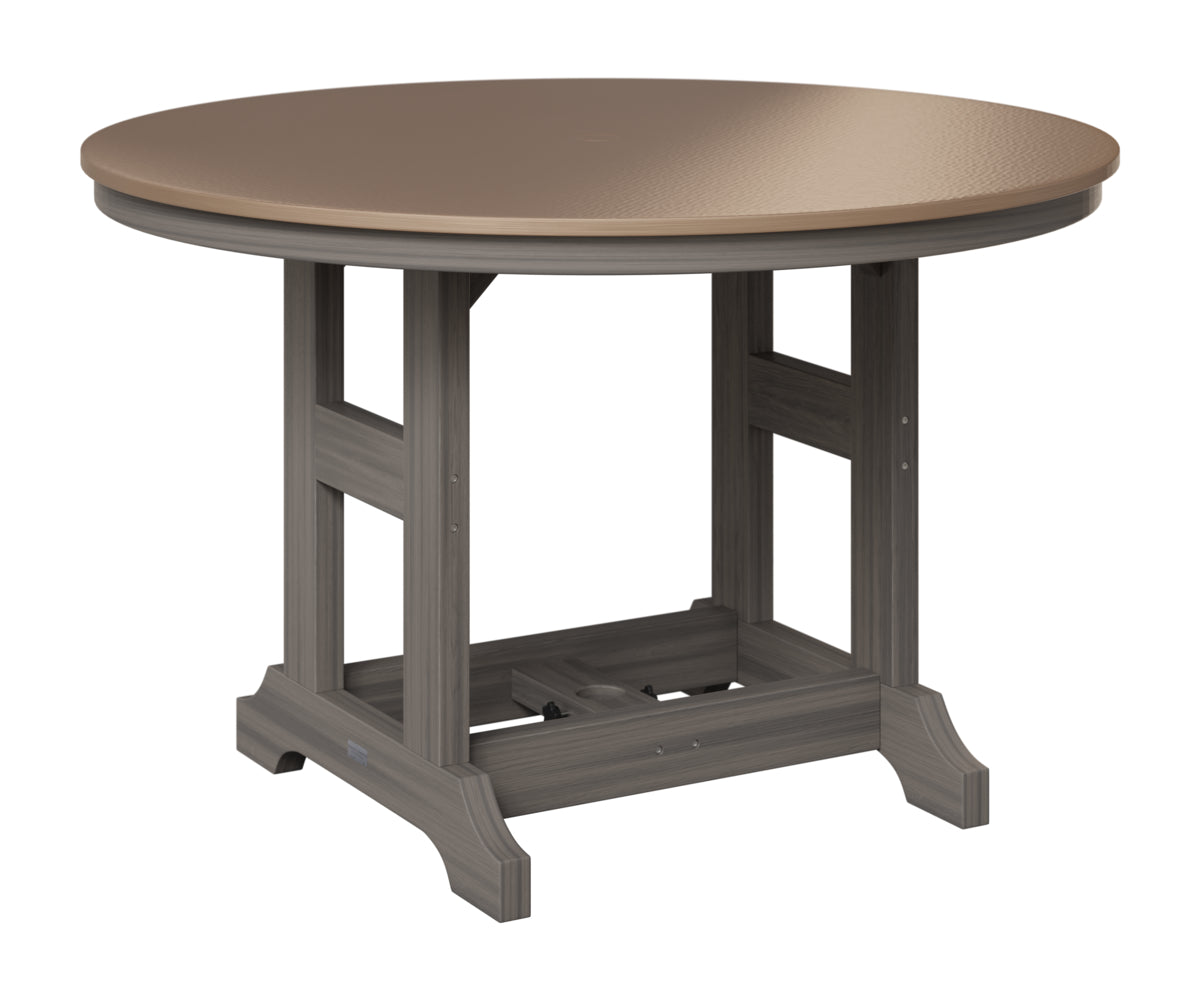Berlin Gardens Garden Classic 48" Round Table in Coastal Gray, Hammered Bronze top