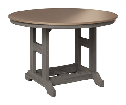 Berlin Gardens Garden Classic 48" Round Table in Coastal Gray, Hammered Bronze top