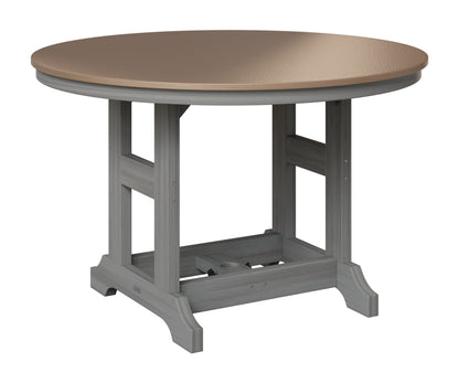 Berlin Gardens Garden Classic 48" Round Table in Driftwood Gray, Hammered Bronze top