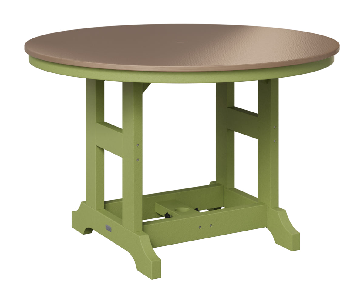 Berlin Gardens Garden Classic 48" Round Table in Kiwi Green, Hammered Bronze top