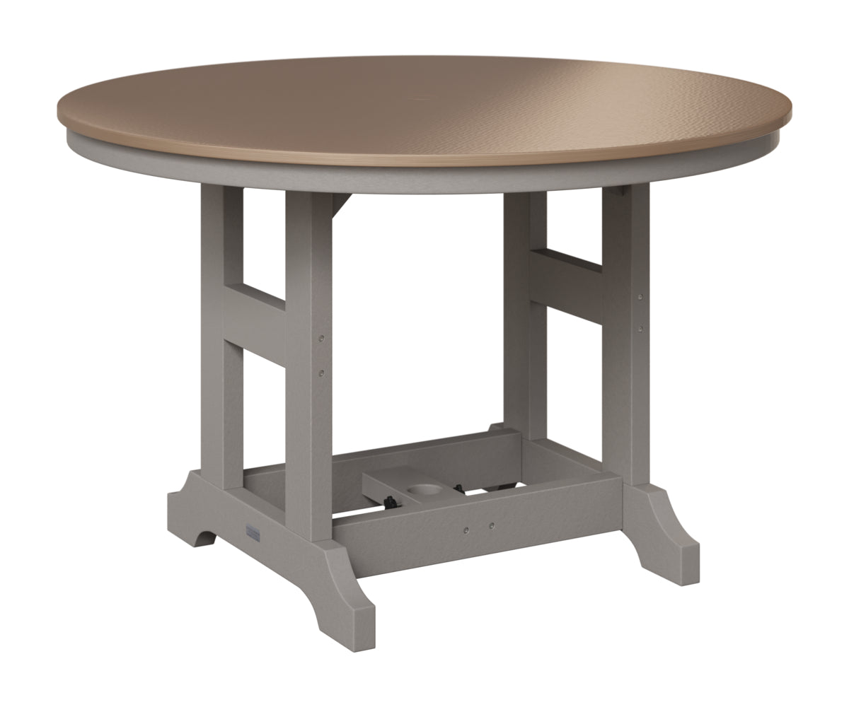 Berlin Gardens Garden Classic 48" Round Table in Light Gray, Hammered Bronze top