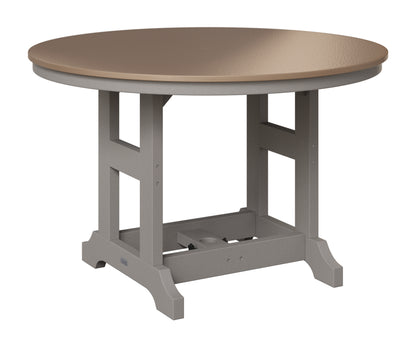 Berlin Gardens Garden Classic 48" Round Table in Light Gray, Hammered Bronze top