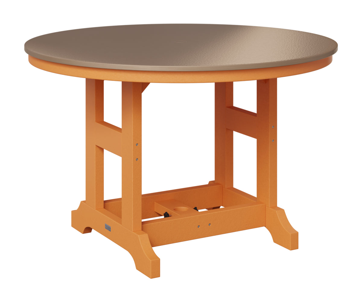 Berlin Gardens Garden Classic 48" Round Table in Mango Orange, Hammered Bronze top