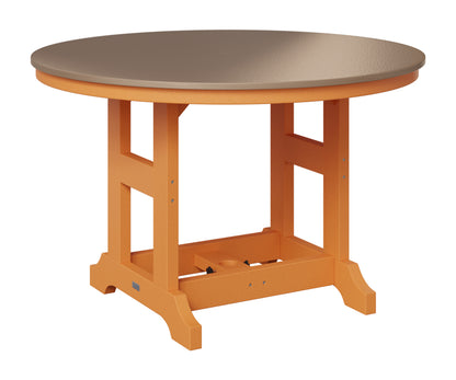Berlin Gardens Garden Classic 48" Round Table in Mango Orange, Hammered Bronze top