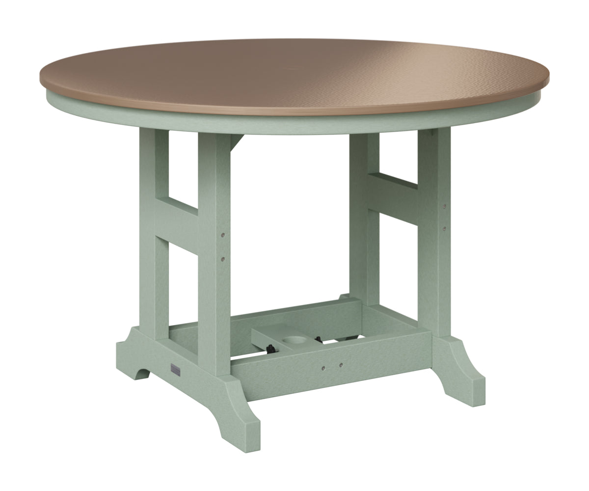 Berlin Gardens Garden Classic 48" Round Table in Sea Foam, Hammered Bronze top