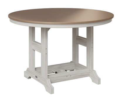 Berlin Gardens Garden Classic 48" Round Table in Seashell, Hammered Bronze top