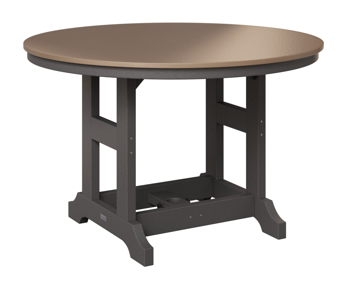 Berlin Gardens Garden Classic 48" Round Table in Smoke Gray, Hammered Bronze top