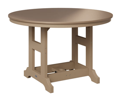 Berlin Gardens Garden Classic 48" Round Table in Weatherwood, Hammered Bronze top