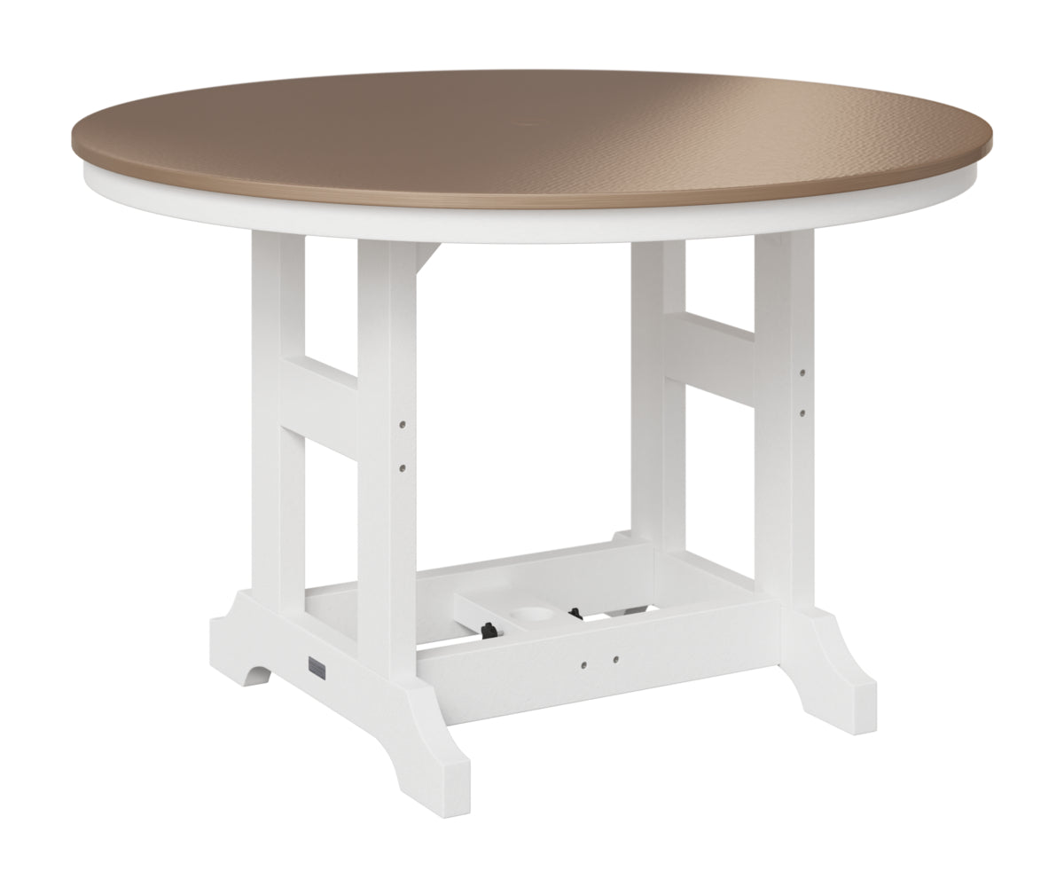 Berlin Gardens Garden Classic 48" Round Table in White, Hammered Bronze top