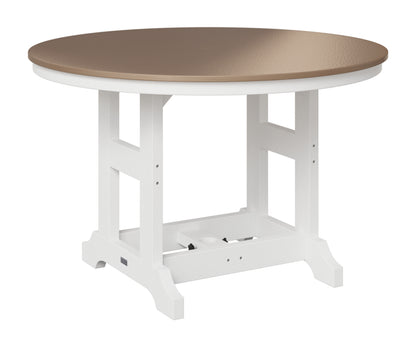 Berlin Gardens Garden Classic 48" Round Table in White, Hammered Bronze top