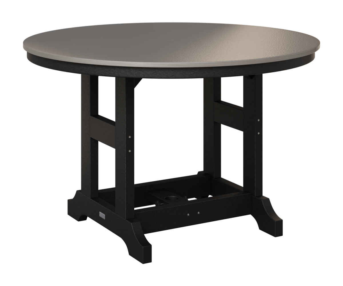 Berlin Gardens Garden Classic 48" Round Table in Black, Hammered Stainless top