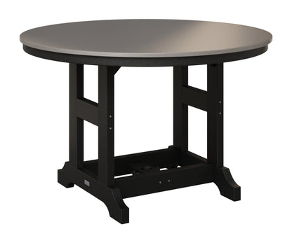 Berlin Gardens Garden Classic 48" Round Table in Black, Hammered Stainless top