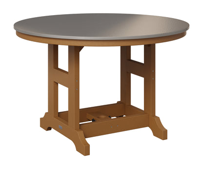 Berlin Gardens Garden Classic 48" Round Table in Cedar, Hammered Stainless top