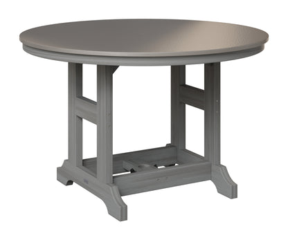 Berlin Gardens Garden Classic 48" Round Table in Driftwood Gray, Hammered Stainless top
