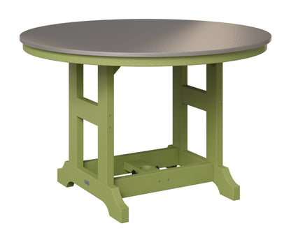 Berlin Gardens Garden Classic 48" Round Table in Kiwi Green, Hammered Stainless top