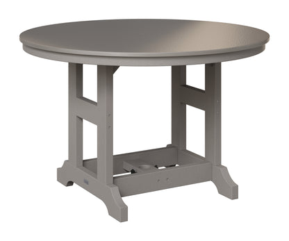 Berlin Gardens Garden Classic 48" Round Table in Light Gray, Hammered Stainless top