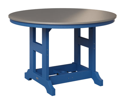 Berlin Gardens Garden Classic 48" Round Table in Pacific Blue, Hammered Stainless top