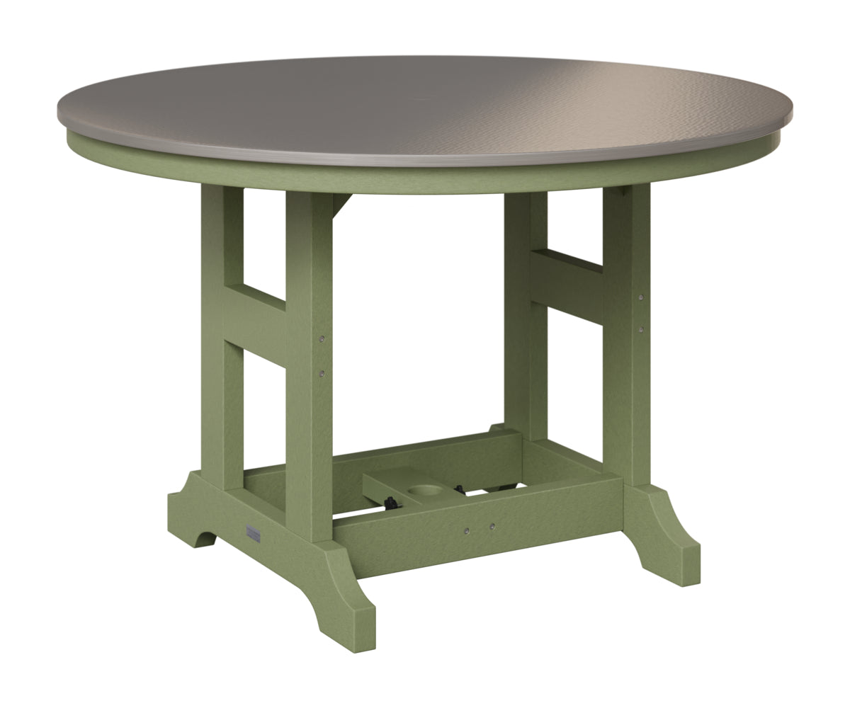 Berlin Gardens Garden Classic 48" Round Table in Sage, Hammered Stainless top