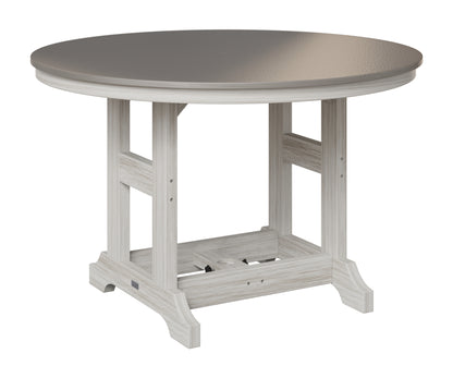 Berlin Gardens Garden Classic 48" Round Table in Seashell, Hammered Stainless top