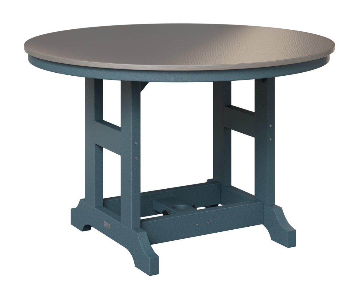Berlin Gardens Garden Classic 48" Round Table in Slate, Hammered Stainless top